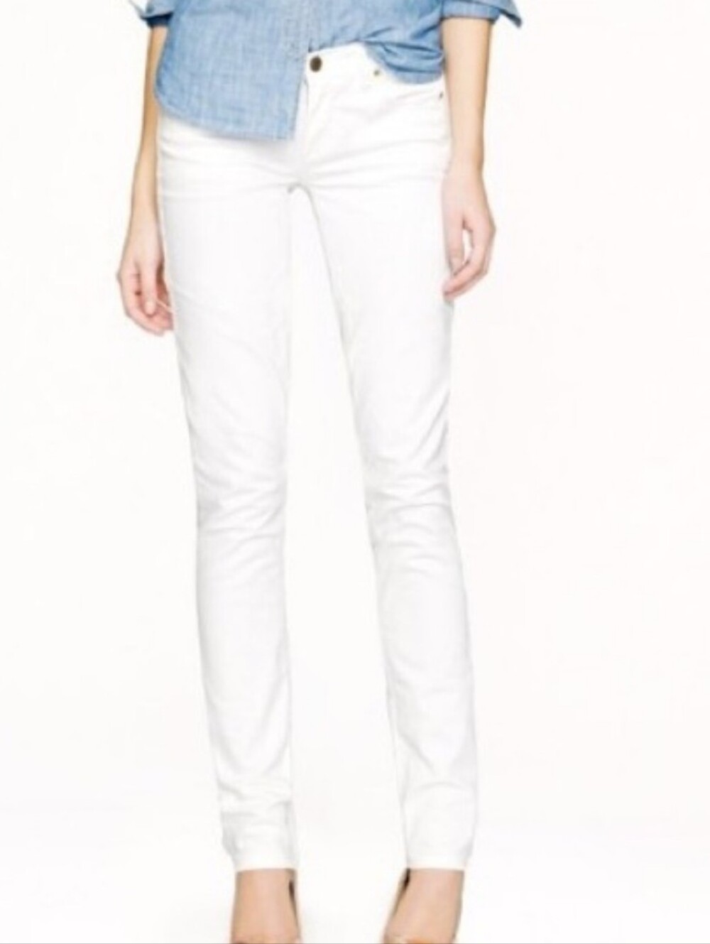 J. Crew Slim White Matchstick Crop Jeans